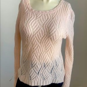 Peel rose see through sweater